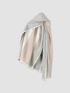 REPEAT CASHMERE CONTRAST BORDER CAPE - LIGHT GREY/IVORY