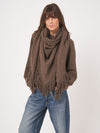 REPEAT WOOL/CASHMERE FRINGED CAPE - CACAO