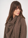 REPEAT WOOL/CASHMERE FRINGED CAPE - CACAO