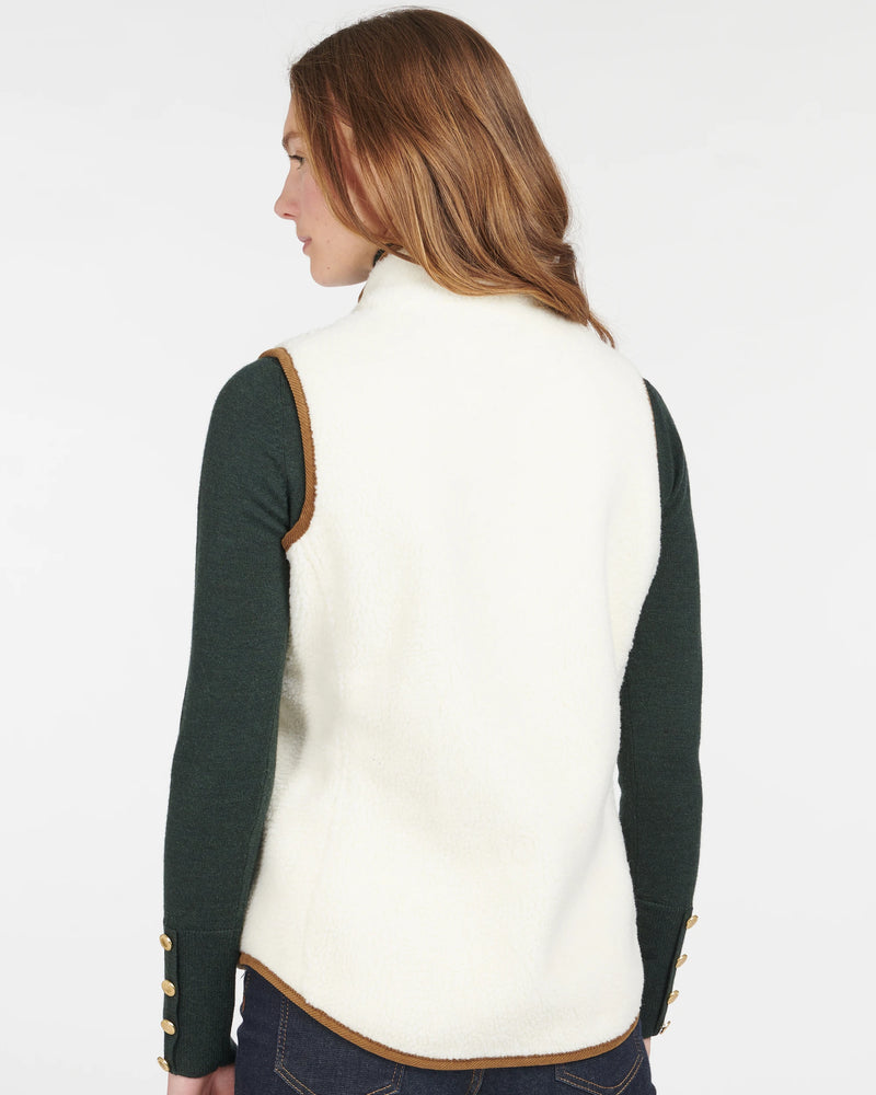 BARBOUR BURFORD WOMEN'S FLEECE VEST - WINTER PEARL/CLASSIC
