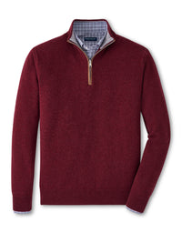 PETER MILLAR ARTISAN CRAFTED CASHMERE FLEX QUARTER ZIP - VERMOUTH