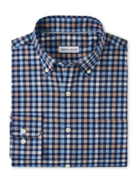 PETER MILLAR CHAMBLY CROWN LITE COTTON-STRETCH SPORT SHIRT - NAVY