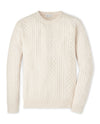 PETER MILLAR CRESCENT RIDGE CABLE CREW SWEATER - WINTER IVORY