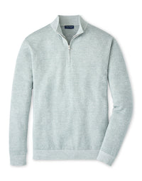 PETER MILLAR BARLOW BIRDSEYE QUARTER-ZIP SWEATER - WILLOW