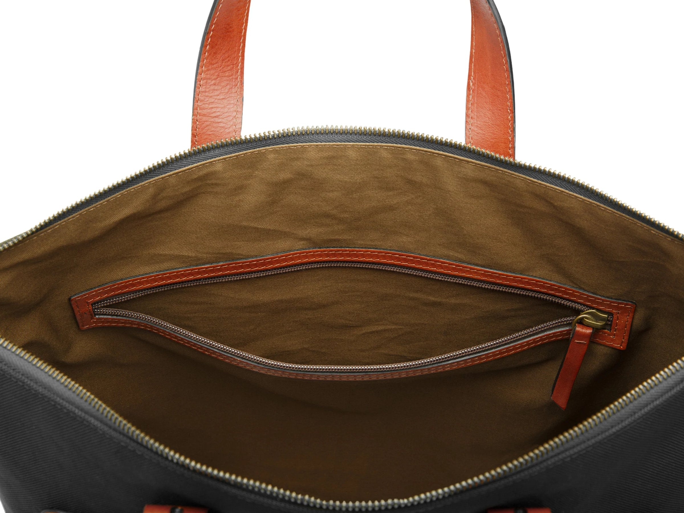BOSCA 1911 DOLCE MARINA THE ARNO TOTE - BLACK/AMBER