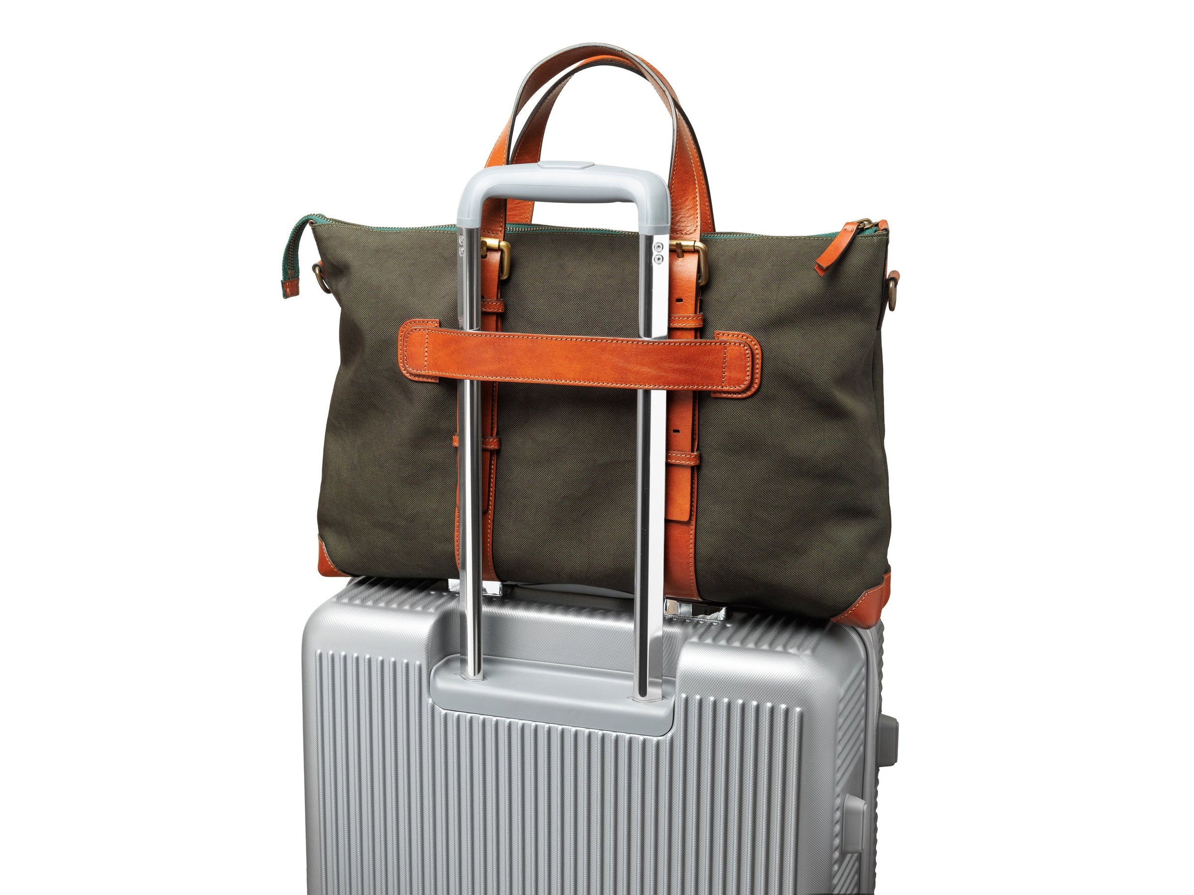 BOSCA 1911 DOLCE MARINA THE ARNO TOTE - GREEN/AMBER