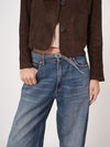 REPEAT SUEDE JACKET - DARK BROWN