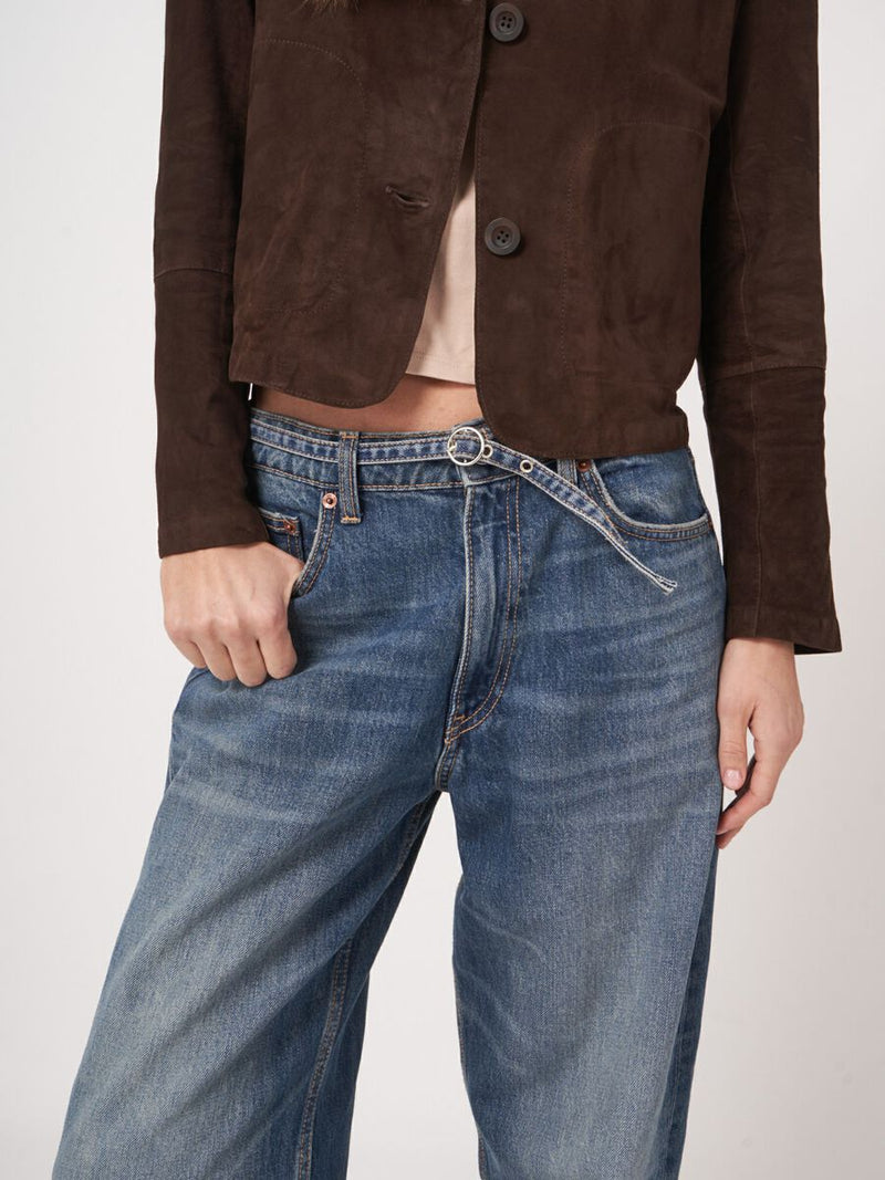 REPEAT SUEDE JACKET - DARK BROWN