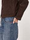 REPEAT SUEDE JACKET - DARK BROWN