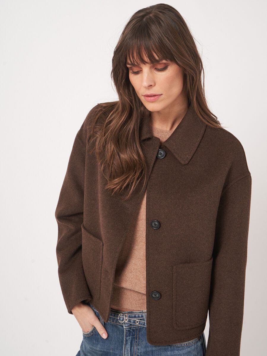 REPEAT WOOL JACKET - CHOCO MELANGE