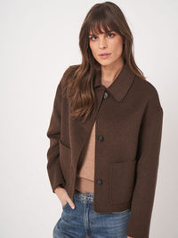 REPEAT WOOL JACKET - CHOCO MELANGE
