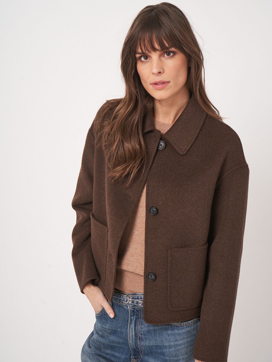 REPEAT WOOL JACKET - CHOCO MELANGE