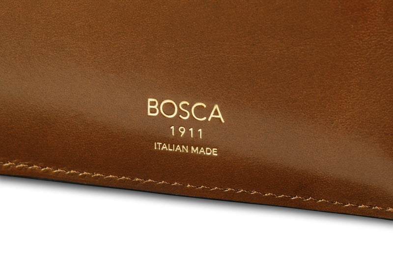 BOSCA 1911 ROMA ITALIA SMALL BIFOLD WALLET - AMBER