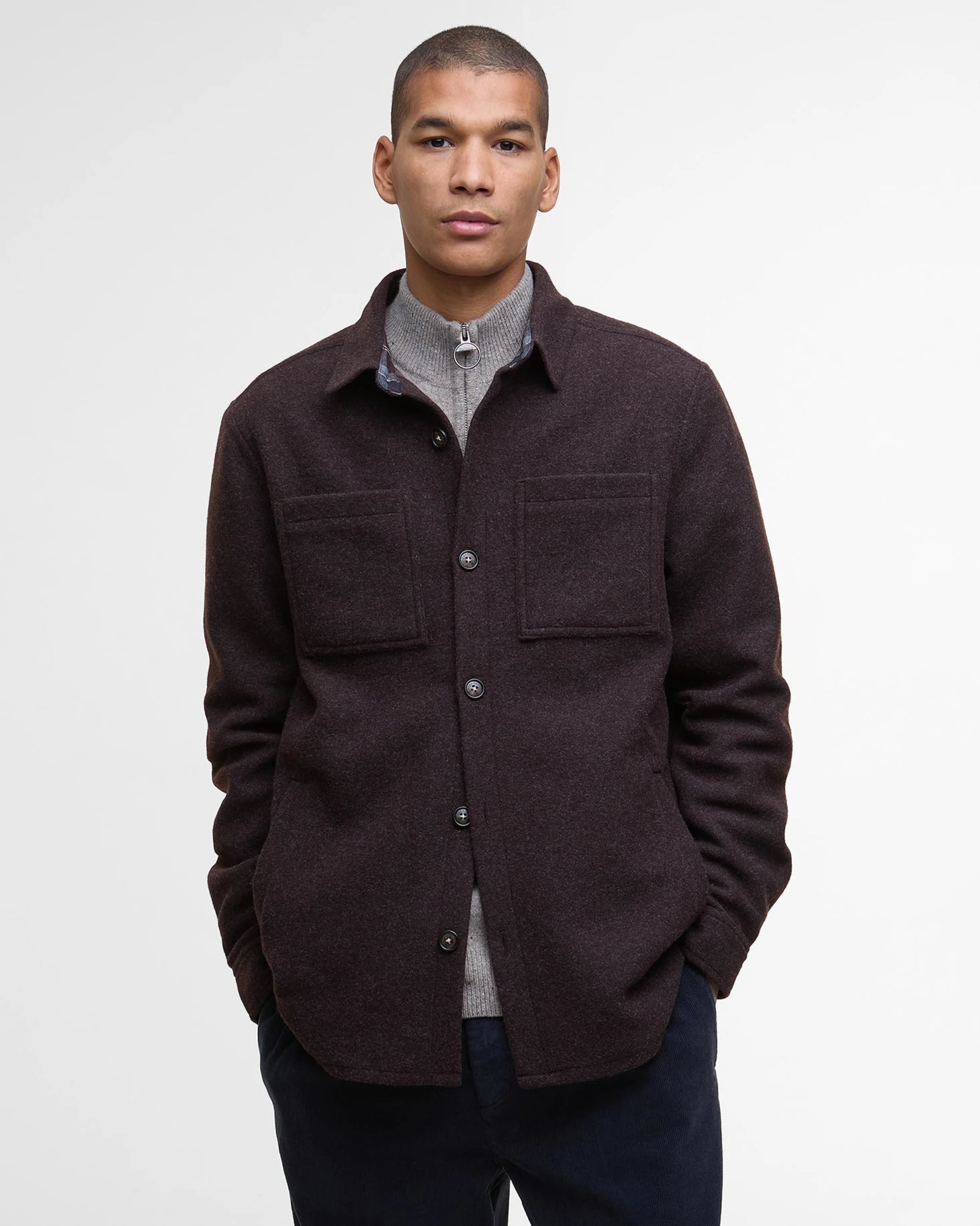 BARBOUR MARLOW TAILORED MEN'S OVERSHIRT - DARK OAK