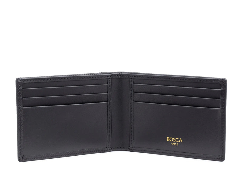 BOSCA 1911 SAFFIANO SMALL BIFOLD WALLET - BLACK