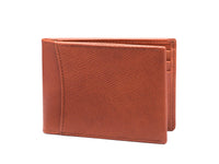 BOSCA 1911 SAFFIANO SMALL BIFOLD WALLET - BROWN