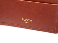 BOSCA 1911 SAFFIANO SMALL BIFOLD WALLET - BROWN