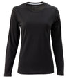 BLUE 1899 WOMEN'S PIMA COTTON T-SHIRT CREWNECK LONGSLEEVE - BLACK