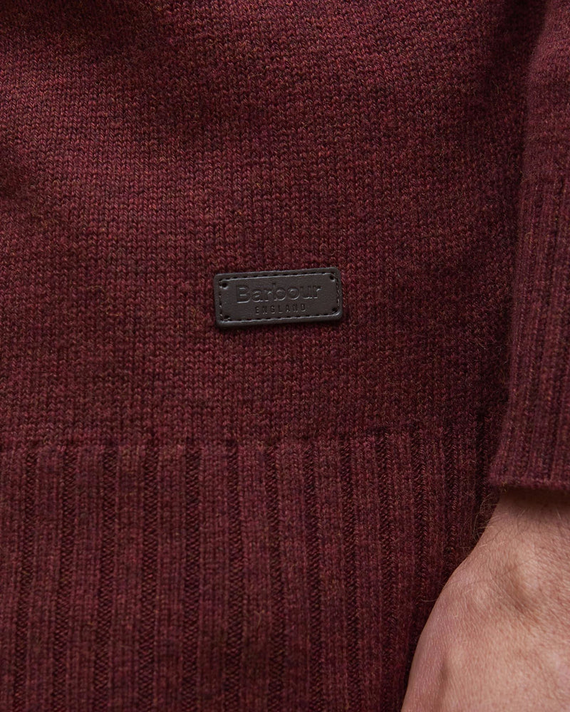 BARBOUR KELSON HALF-ZIP SWEATER - FIRED BRICK