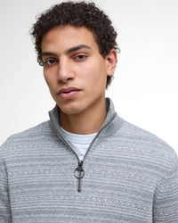 BARBOUR DARTFIELD HALF-ZIP SWEATER - LIGHT GREY