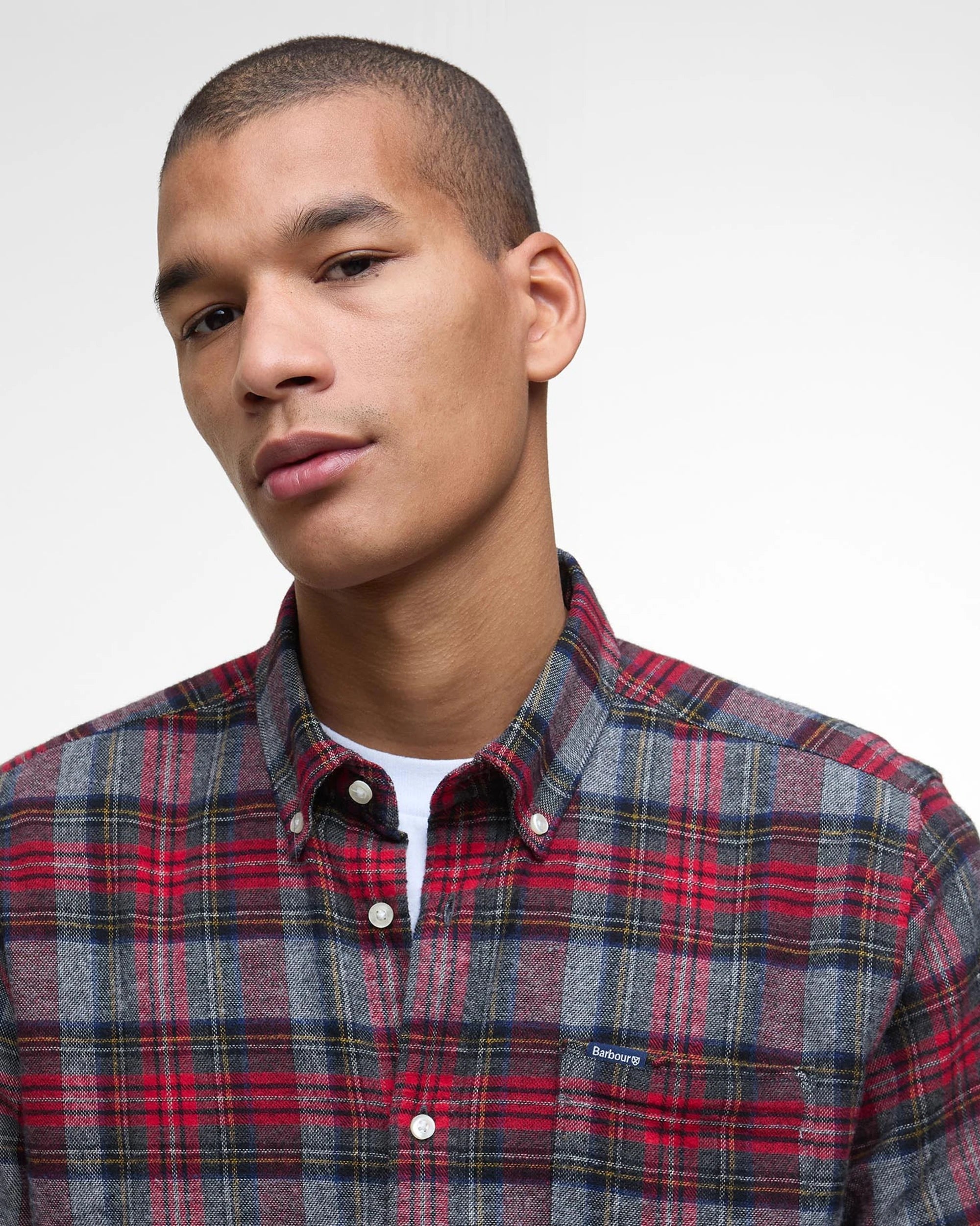 BARBOUR ASHROAD TAILORED MEN'S SHIRT - RED CHECK