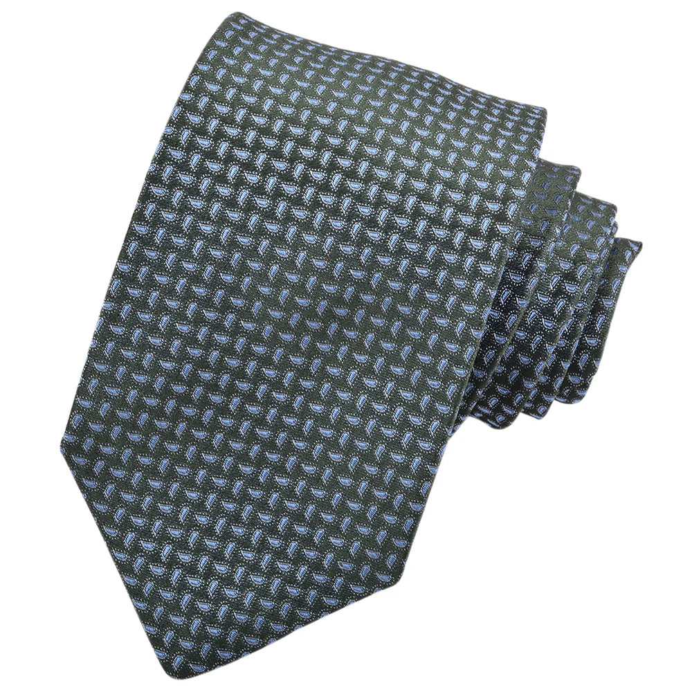 DION SILK TIE - FOREST & SKY MICRO PAISLEY