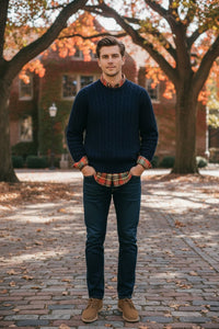 POLO RALPH LAUREN - THE ICONIC CABLE-KNIT CASHMERE SWEATER - BRIGHT NAVY
