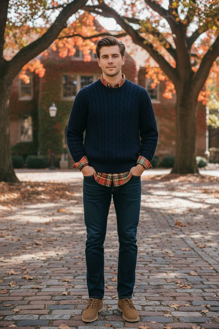POLO RALPH LAUREN - THE ICONIC CABLE-KNIT CASHMERE SWEATER - BRIGHT NAVY