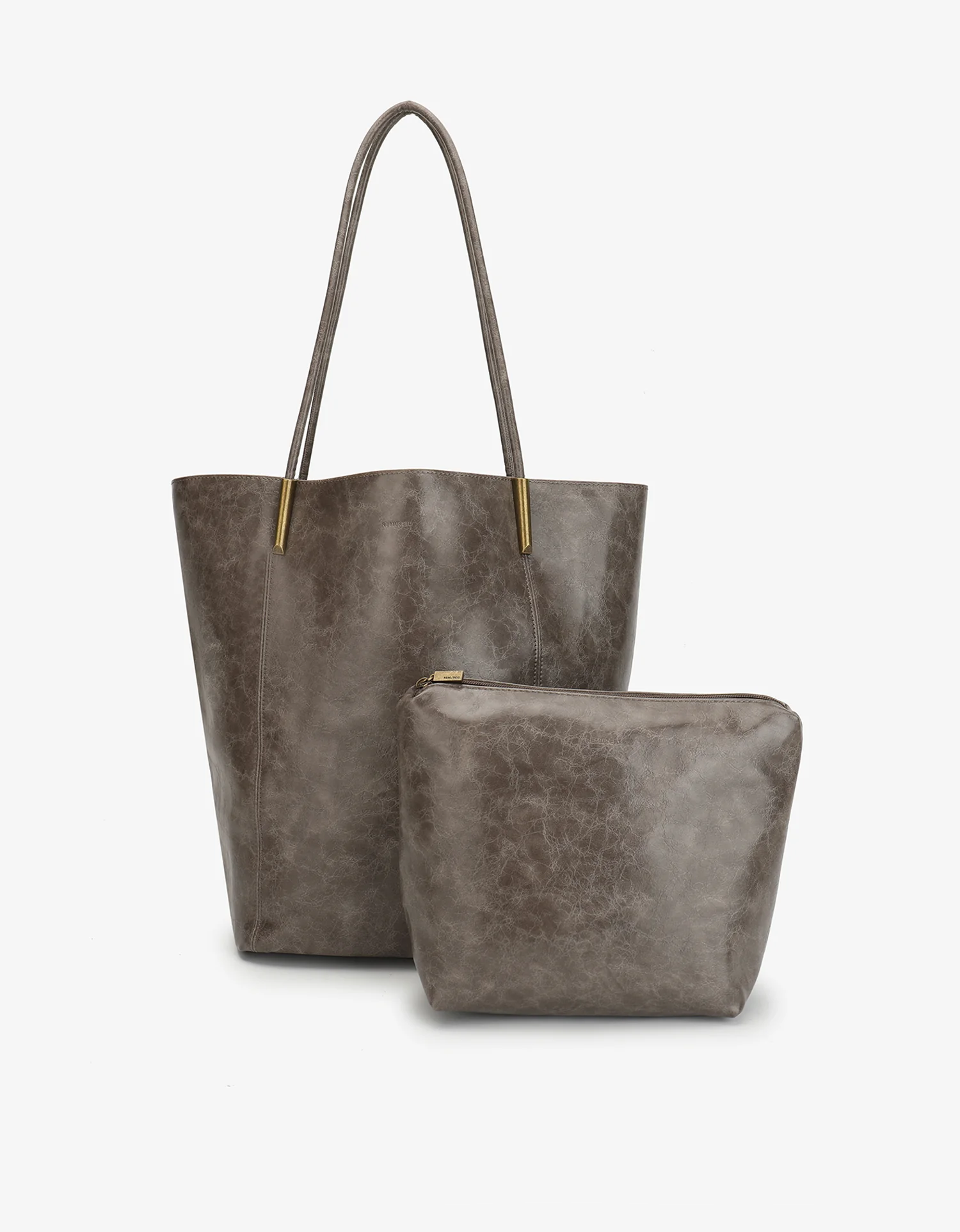 REMI/REID AKIMBO NORTH SOUTH WAXED TOTE BAG - GREY