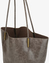 REMI/REID AKIMBO NORTH SOUTH WAXED TOTE BAG - GREY