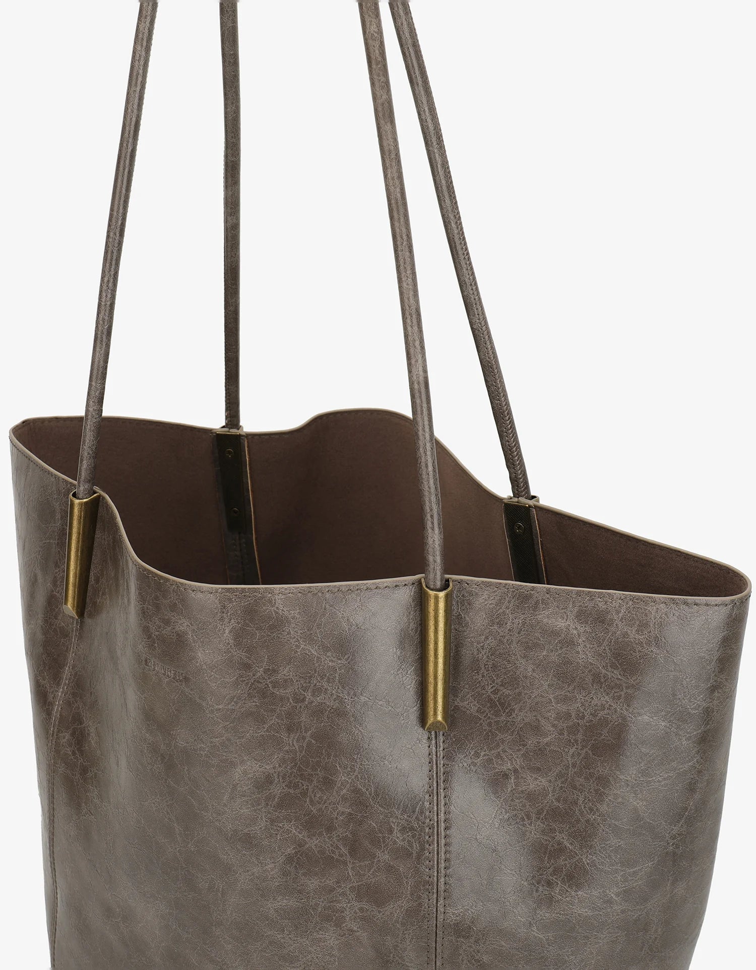REMI/REID AKIMBO NORTH SOUTH WAXED TOTE BAG - GREY