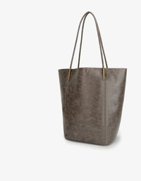 REMI/REID AKIMBO NORTH SOUTH WAXED TOTE BAG - GREY