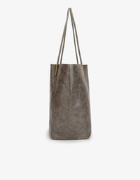 REMI/REID AKIMBO NORTH SOUTH WAXED TOTE BAG - GREY
