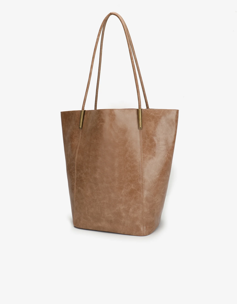 REMI/REID AKIMBO NORTH SOUTH WAXED TOTE BAG - MAUVE