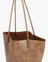 REMI/REID AKIMBO NORTH SOUTH WAXED TOTE BAG - MAUVE