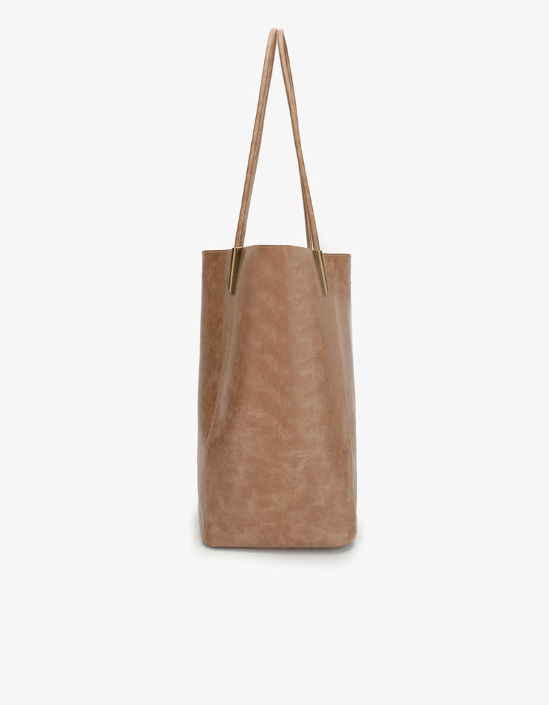 REMI/REID AKIMBO NORTH SOUTH WAXED TOTE BAG - MAUVE