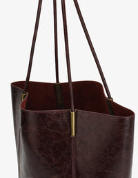 REMI/REID AKIMBO NORTH SOUTH WAXED TOTE BAG - OXBLOOD