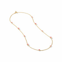 JULIE VOS AQUITAINE STATION NECKLACE - PEONY PINK