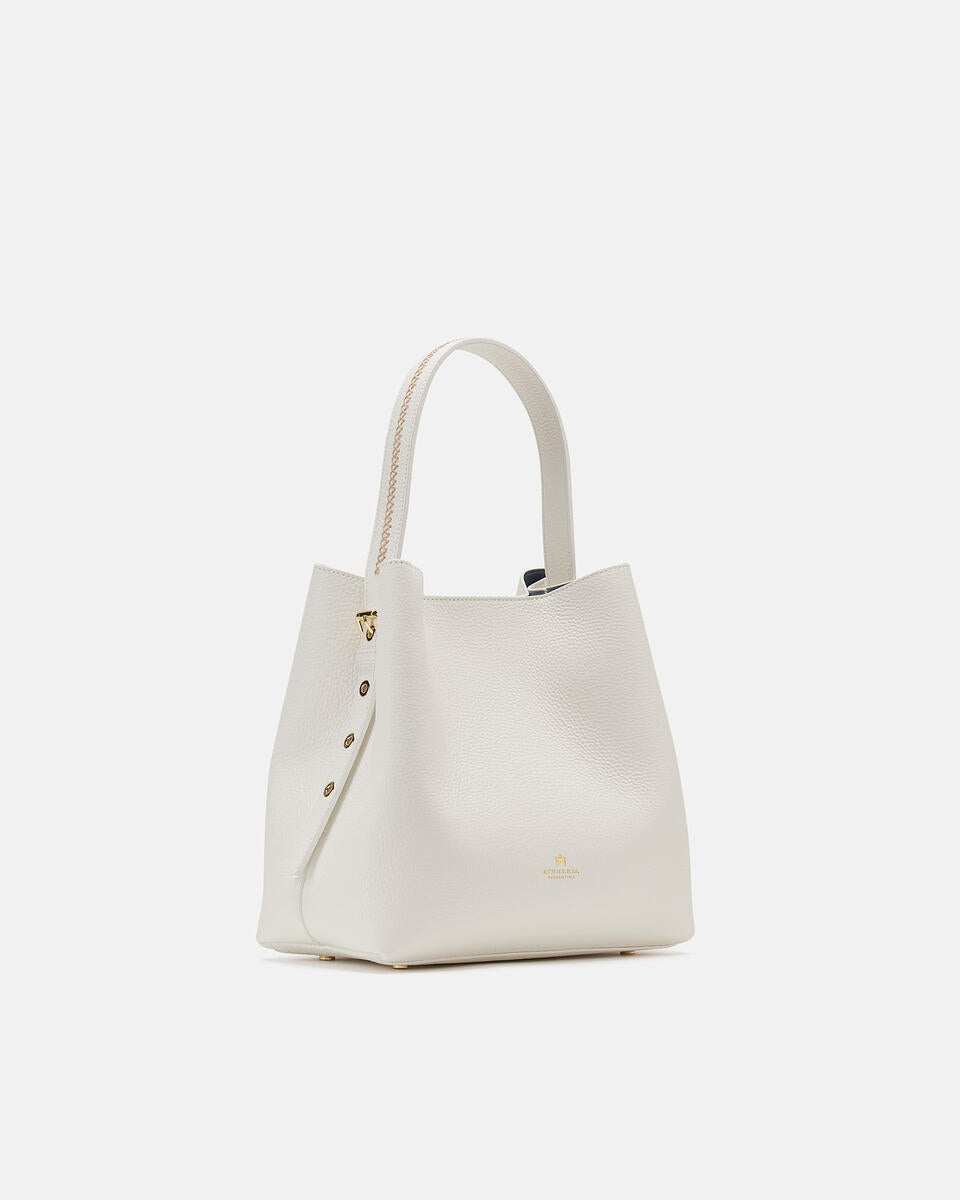CUOIERIA FIORENTINA CANDY BUCKET BAG - BIANCO