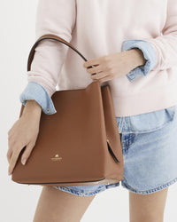 CUOIERIA FIORENTINA CANDY BUCKET BAG - CARAMEL