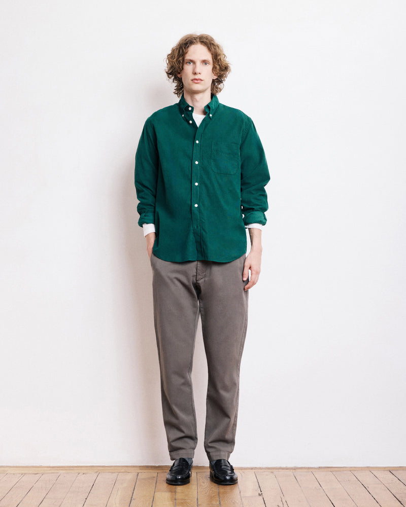 HARTFORD MEN'S CASUAL CORDUROY SHIRT - EMERALD