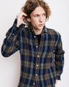HARTFORD MEN'S CASUAL DOUBLE FACE FLANNEL TARTAN SHIRT - ARMY & NAVY