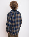 HARTFORD MEN'S CASUAL DOUBLE FACE FLANNEL TARTAN SHIRT - ARMY & NAVY