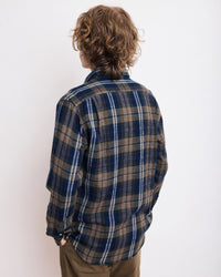 HARTFORD MEN'S CASUAL DOUBLE FACE FLANNEL TARTAN SHIRT - ARMY & NAVY