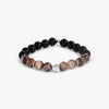 TATEOSSIAN MAXI NUGGET BEADED BRACELET - RHODIUM SILVER WITH MULTICOLOUR BOTSWANA AGATE