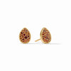 JULIE VOS PAVE TEARDROP STUD - GARNET