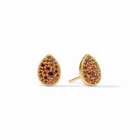 JULIE VOS PAVE TEARDROP STUD - GARNET