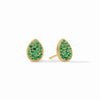 JULIE VOS PAVE TEARDROP STUD - EMERALD