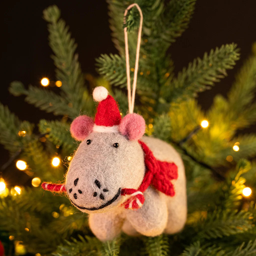 AMICA FELT - HIPPO WITH CANDY CANE