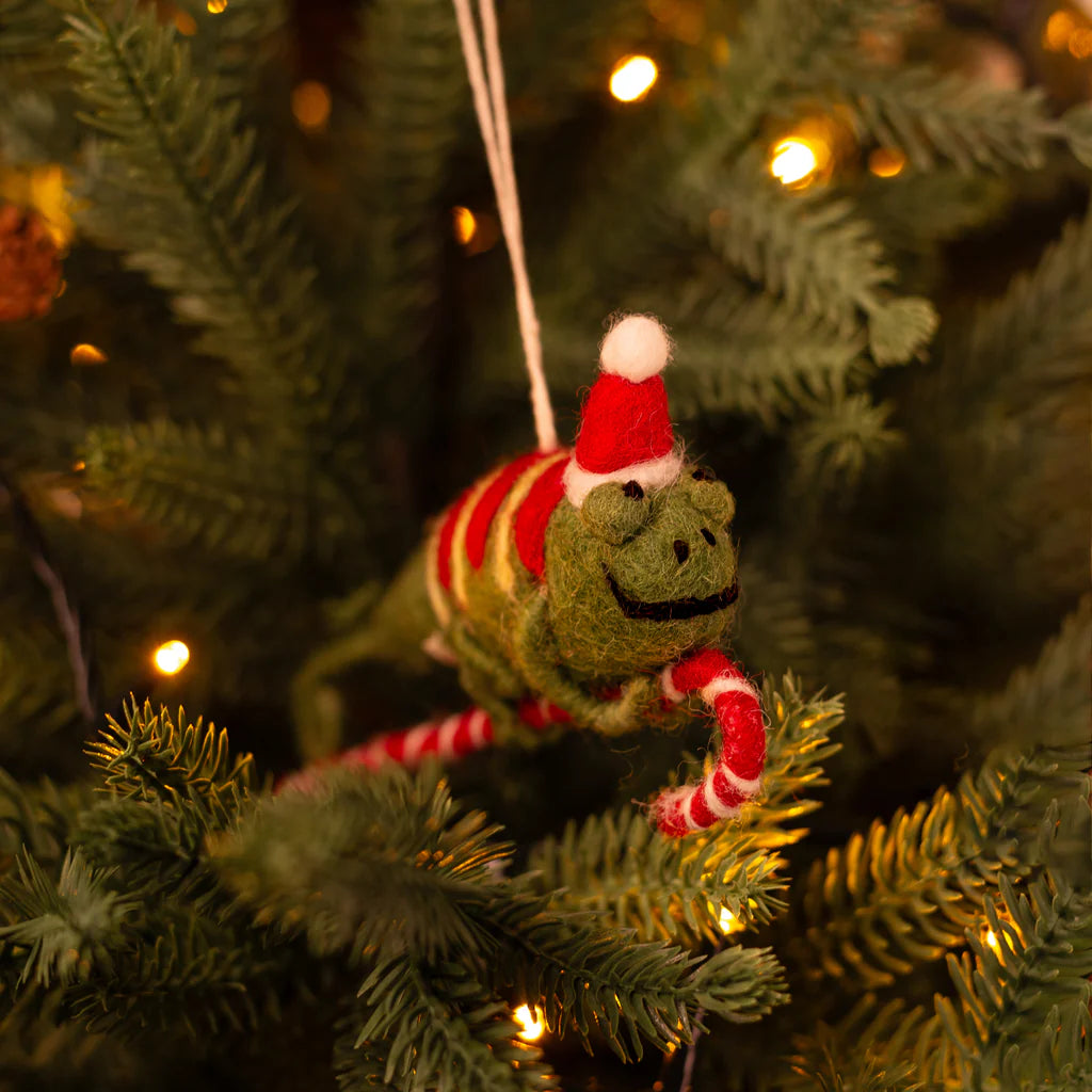 AMICA FELT - CHRISTMAS CHAMELEON ON CANDY CANE